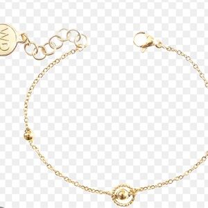 Gold Chain Bracelet with Charm